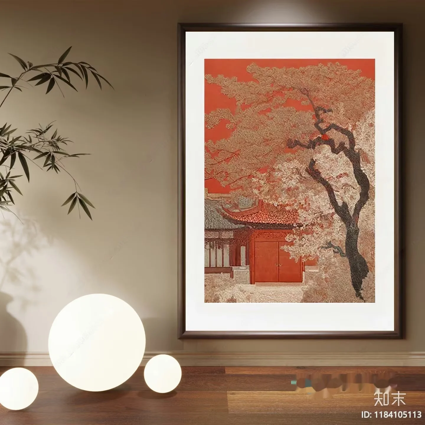 A Framed Asian-Style Painting 3D Model – 3506 – VRAY Render