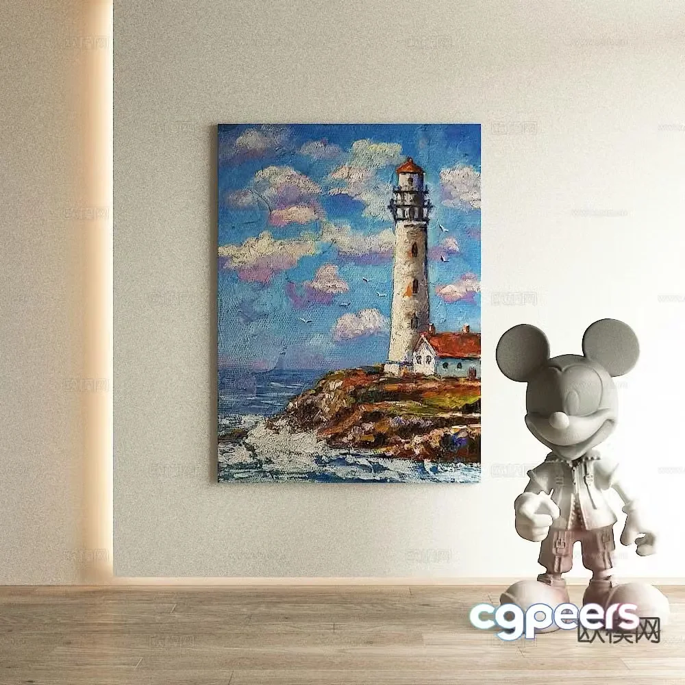 Nordic oil painting decorative painting 3d model