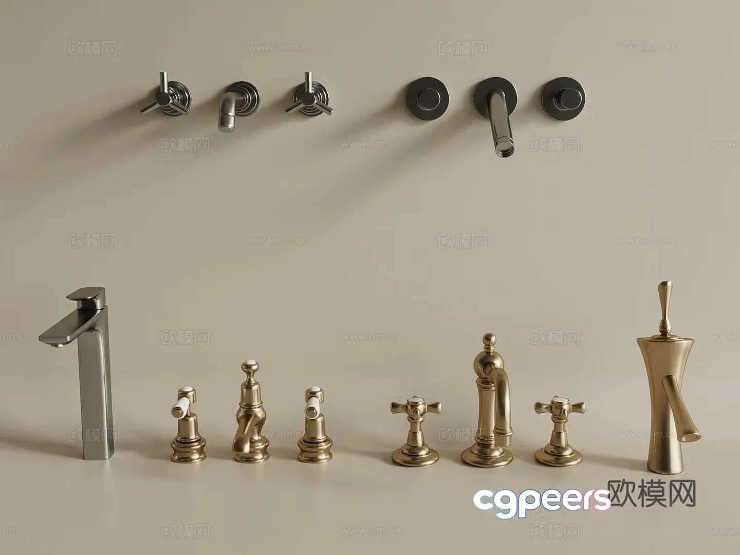 Modern French faucet faucet wall faucet 3D model