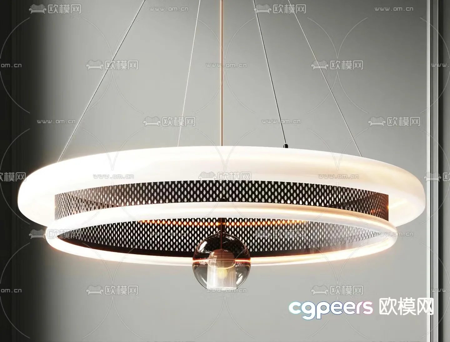 Light luxury chandeliers ring chandeliers 3D model