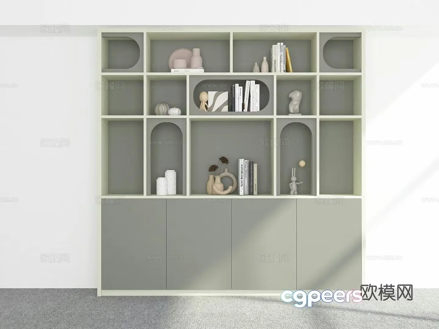 Modern bookcase 3d model