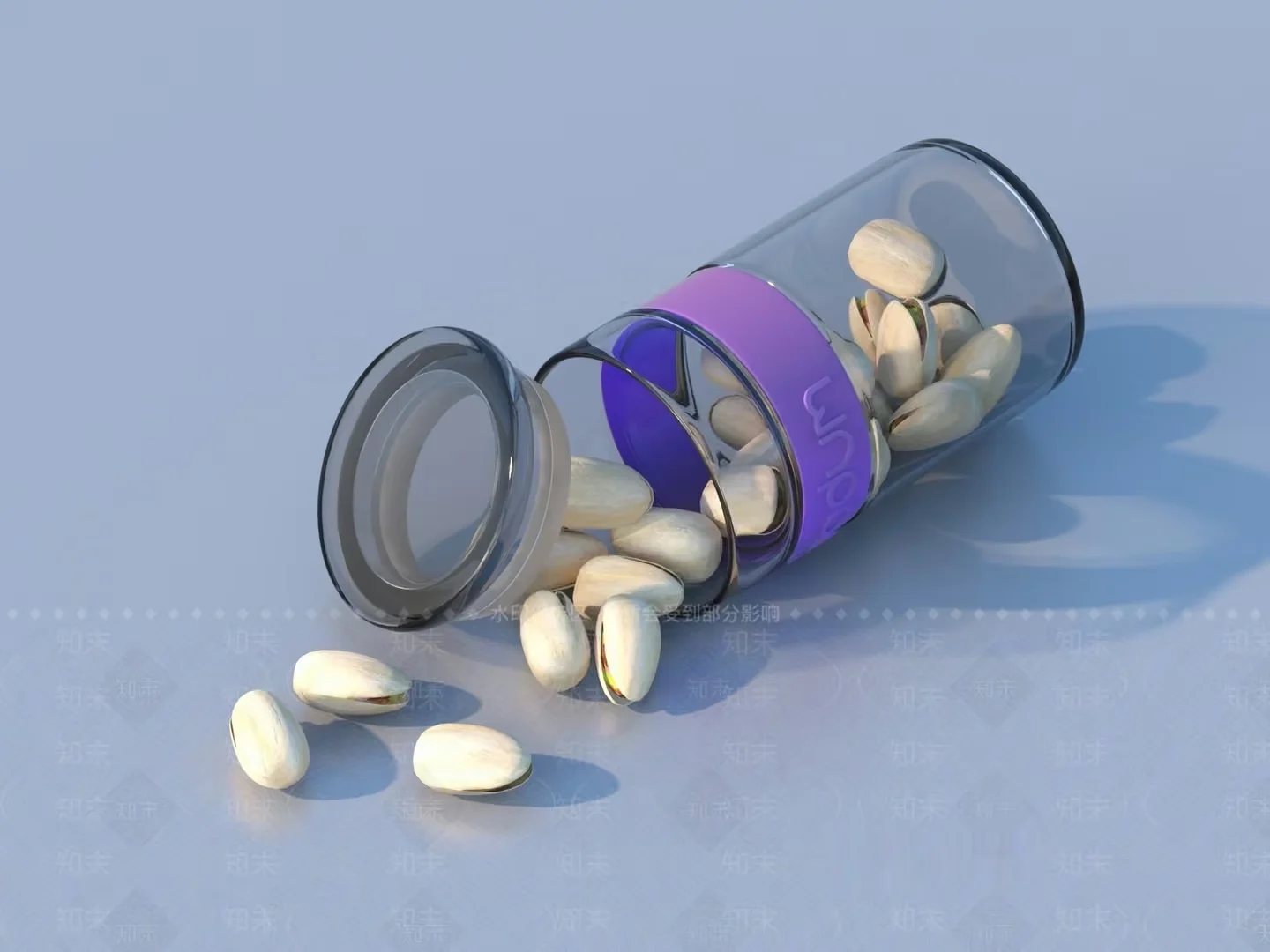 A Glass Container With Pistachios 3D Model – 22168 – VRAY Render