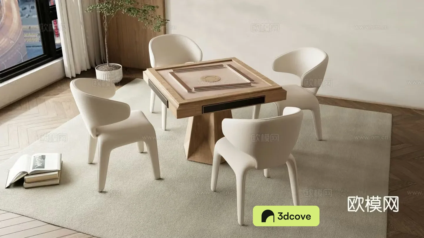 Modern mahjong table chess table and chairs