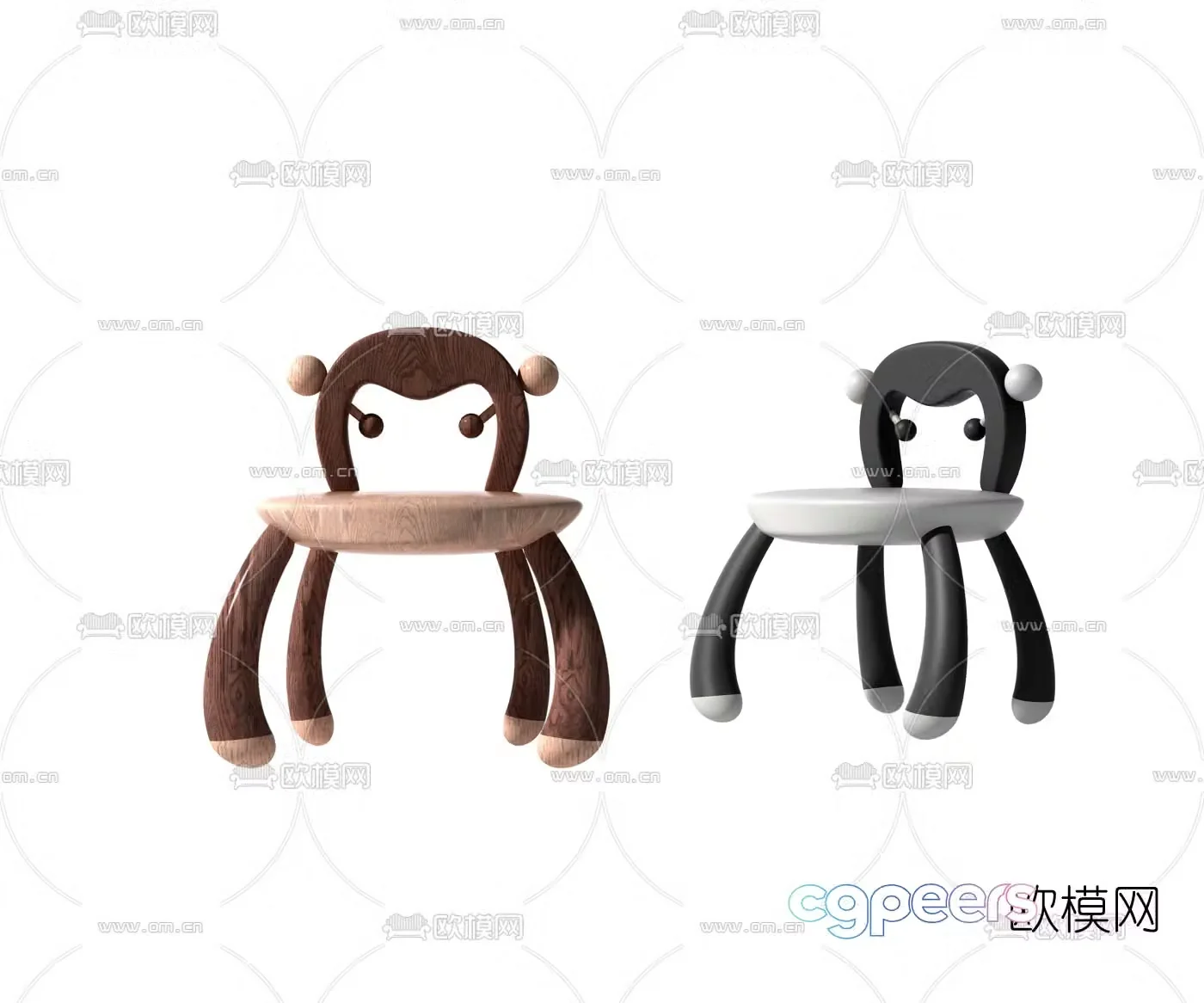 Modern monkey children’s chair 3d model