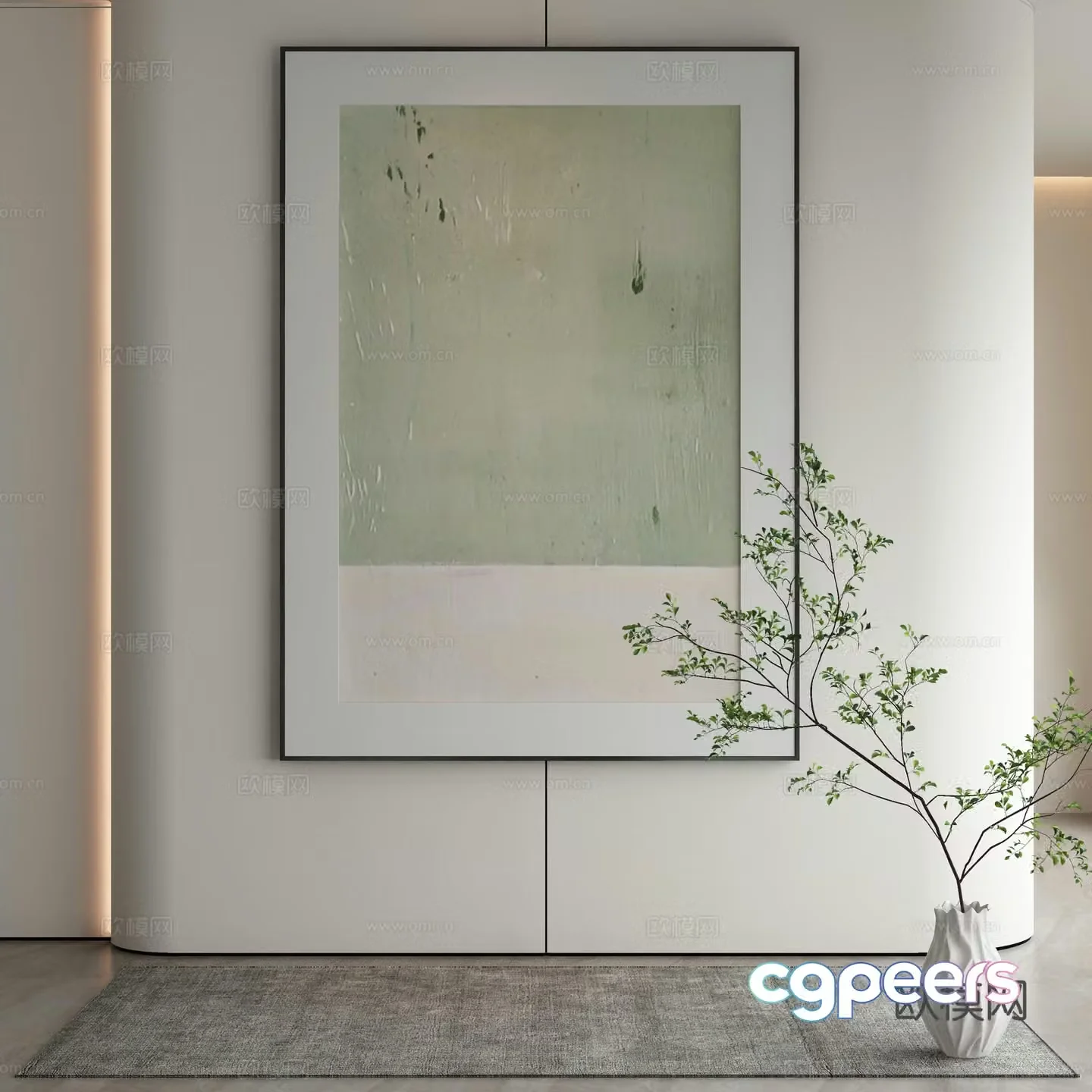 Modern Wasabi Hanging Painting Oil Painting 3D Model