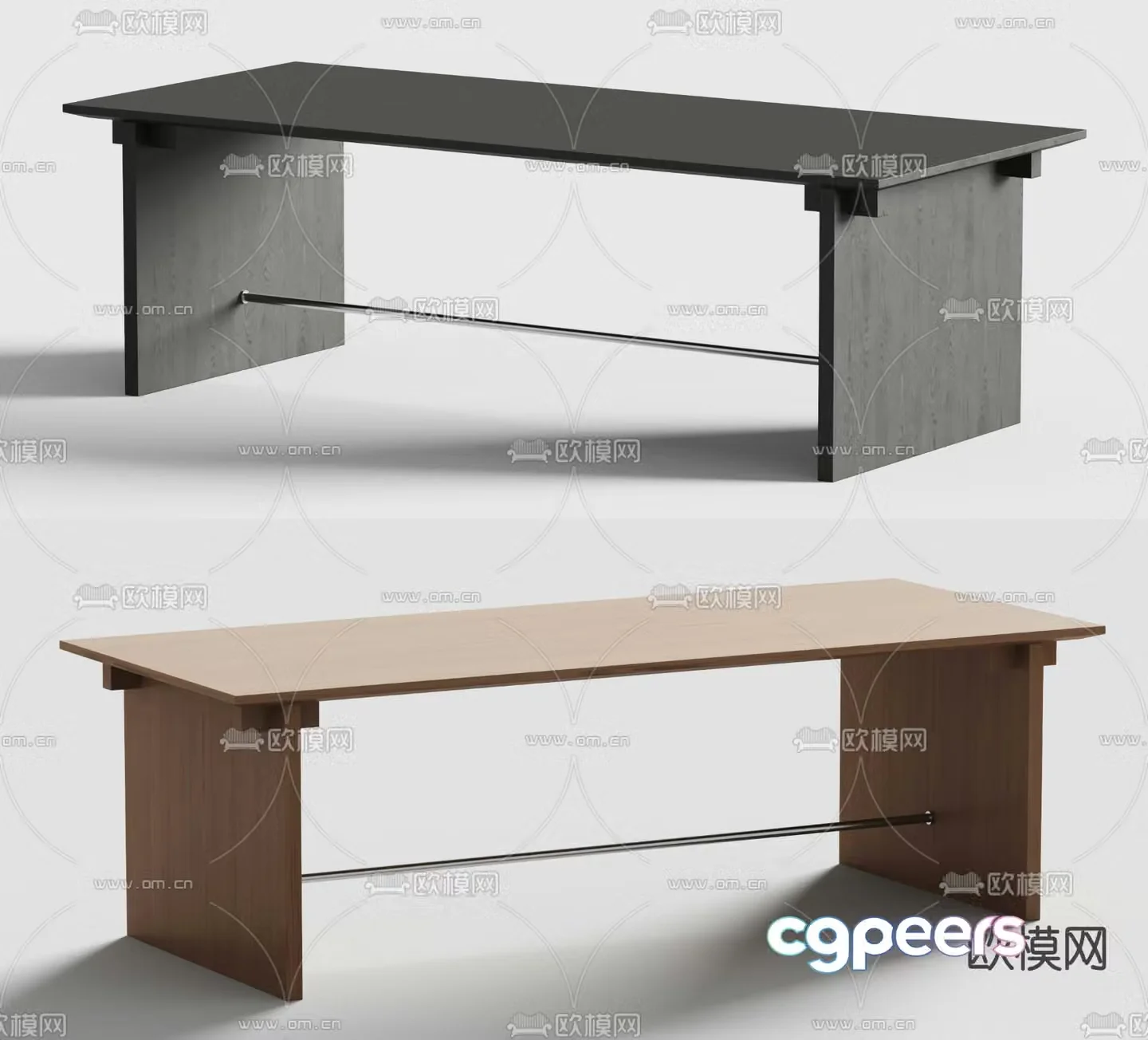 Panton long dining table 3d model