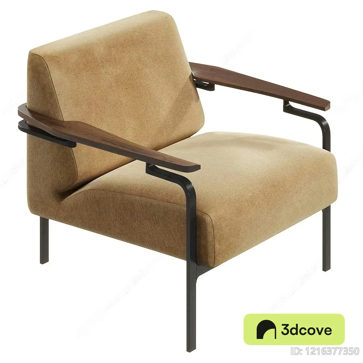 Modern Armchair With Wood Arms