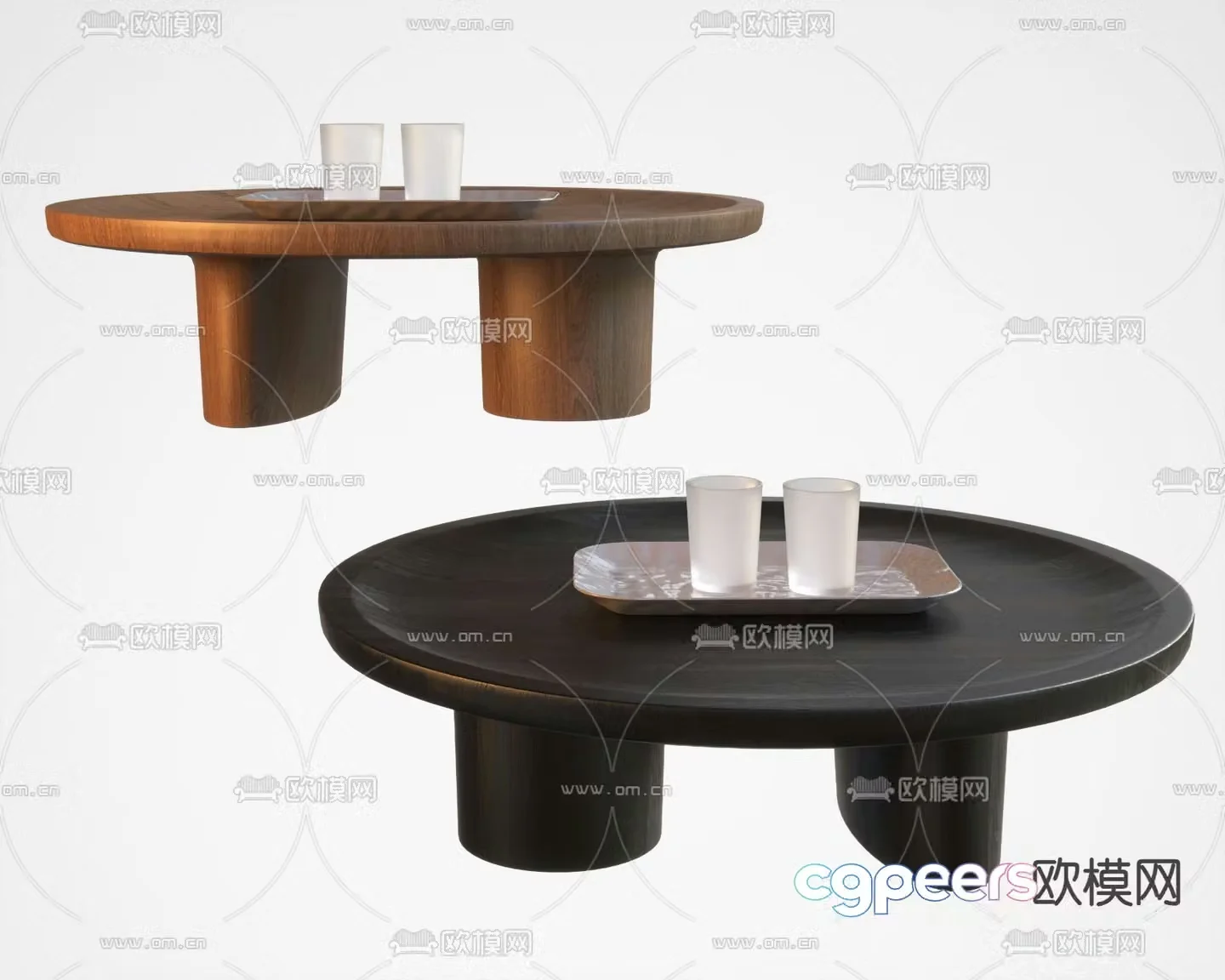 Wabi-sabi coffee table round coffee table 3d model