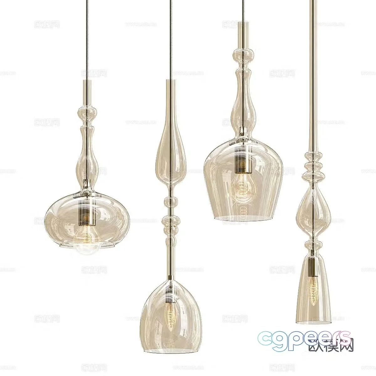 glass chandelier 3d model