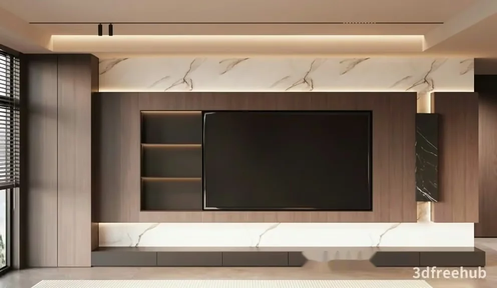 Modern Entertainment Center 3D Model – 20882 – VRAY Render