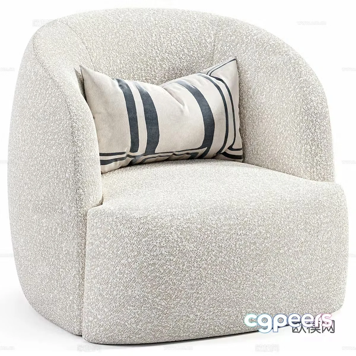 Modern cream style casual sofa 3d model