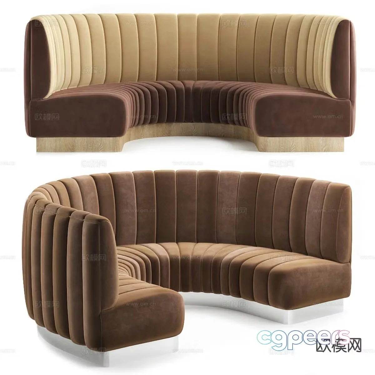 Card seat sofa curved sofa 3d model