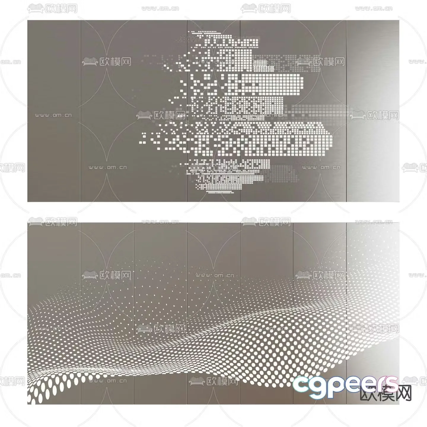 Perforated plate background wall aluminum plate metal plate 3d model