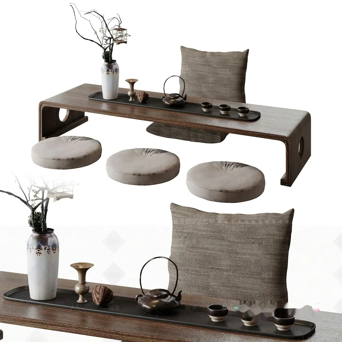 Modern Asian Tea Set 3D Model – 3857 – VRAY Render