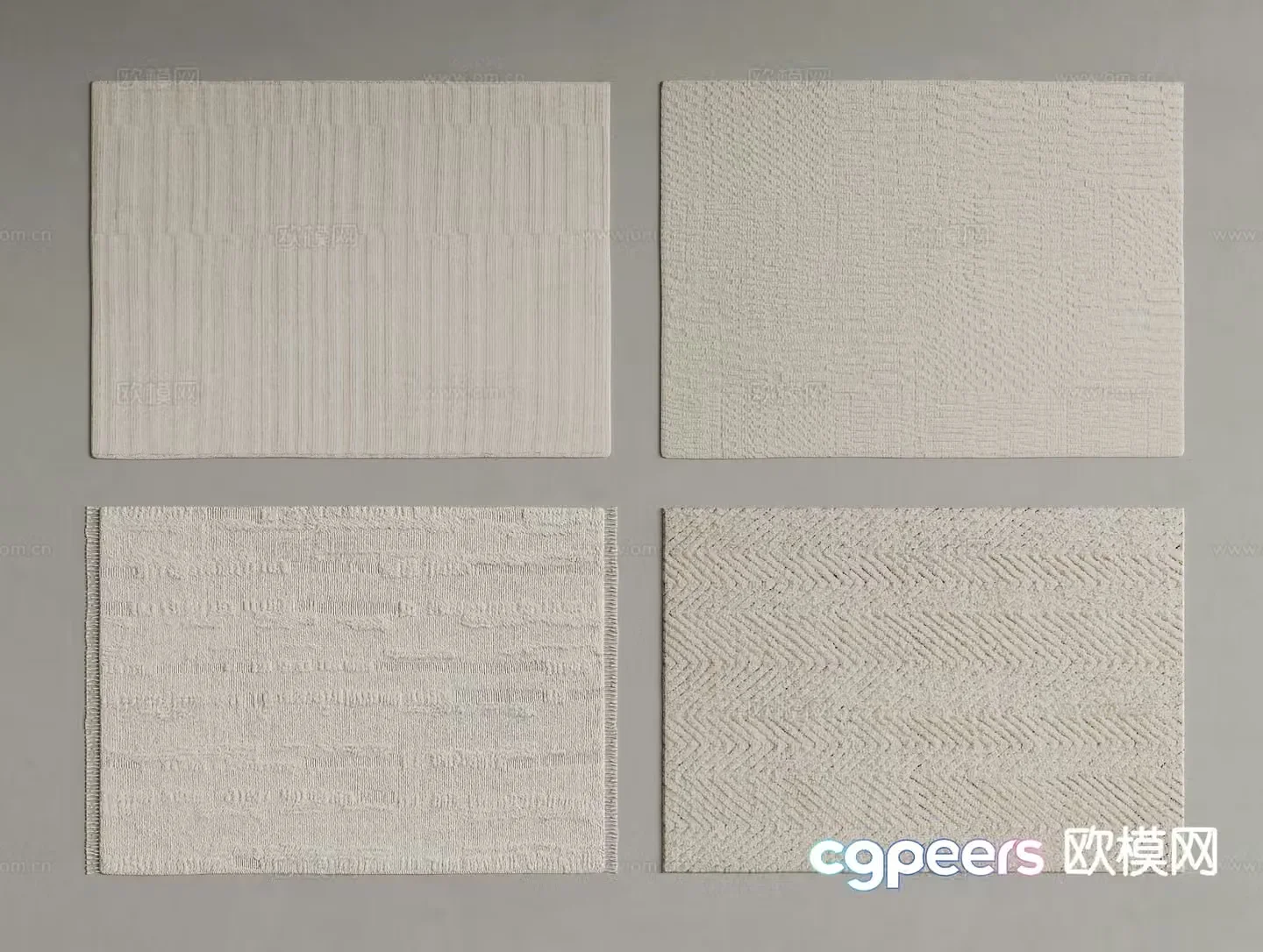 Creamy carpet Square carpet 3d model