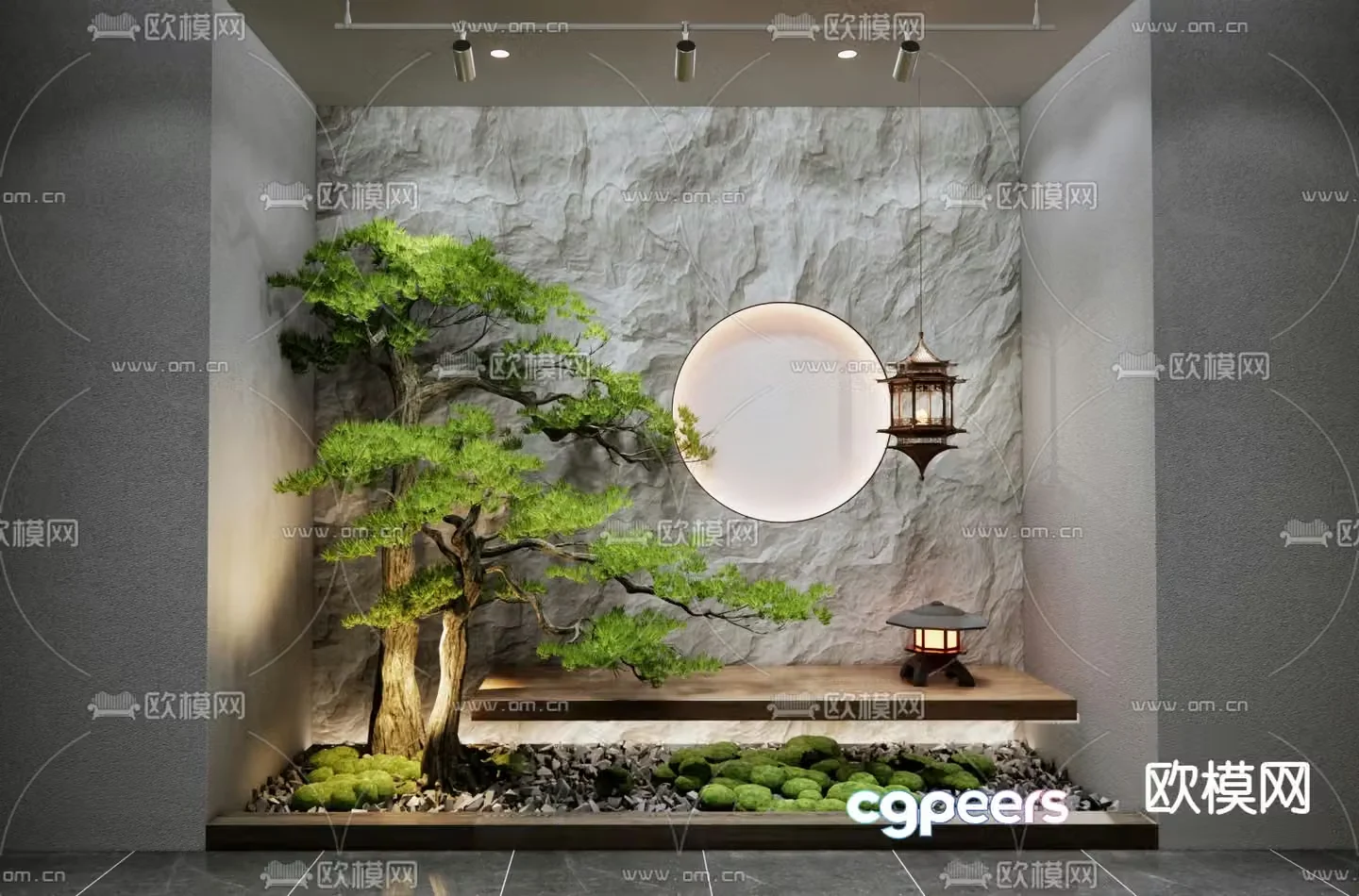 Landscape sketch plant landscaping welcoming pine 3D model