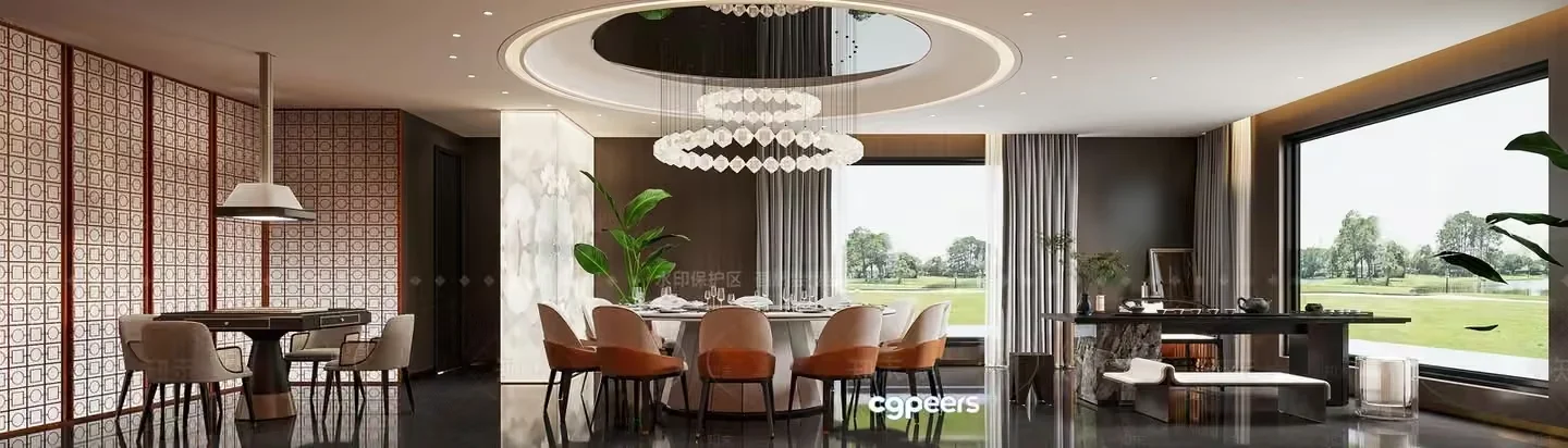 Modern Dining Room 3D Model – 3178 – VRAY Render