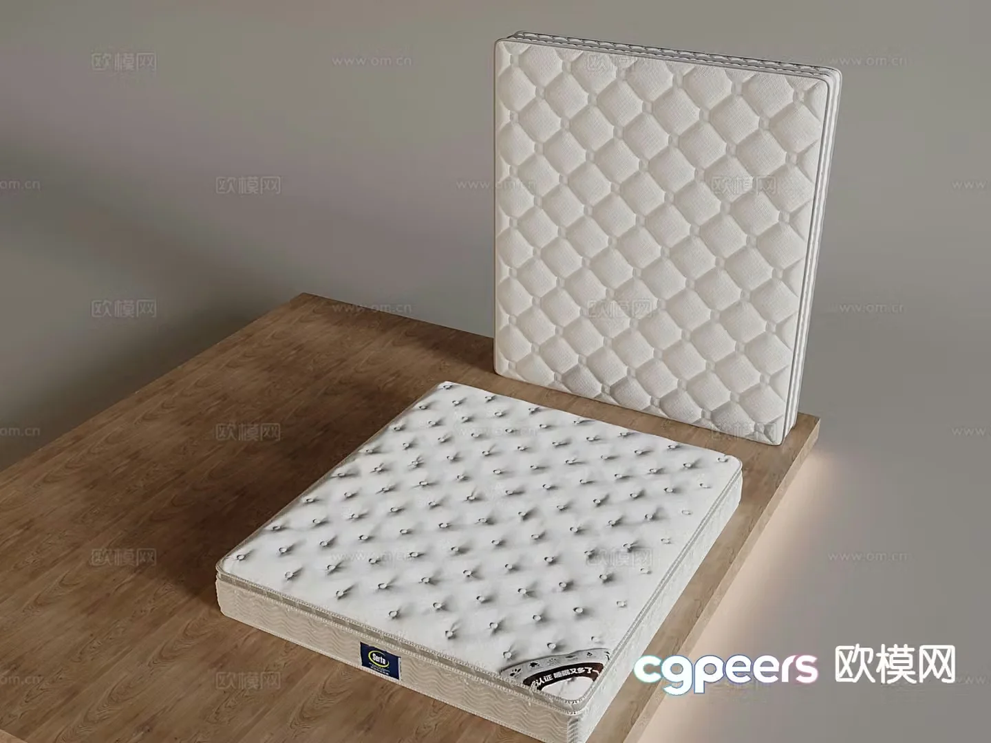 Modern mattress breathable mattress bedding 3d model
