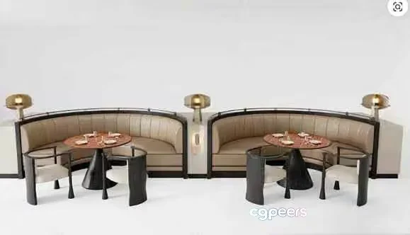 A Dining Booth 3D Model – 12644 – VRAY Render