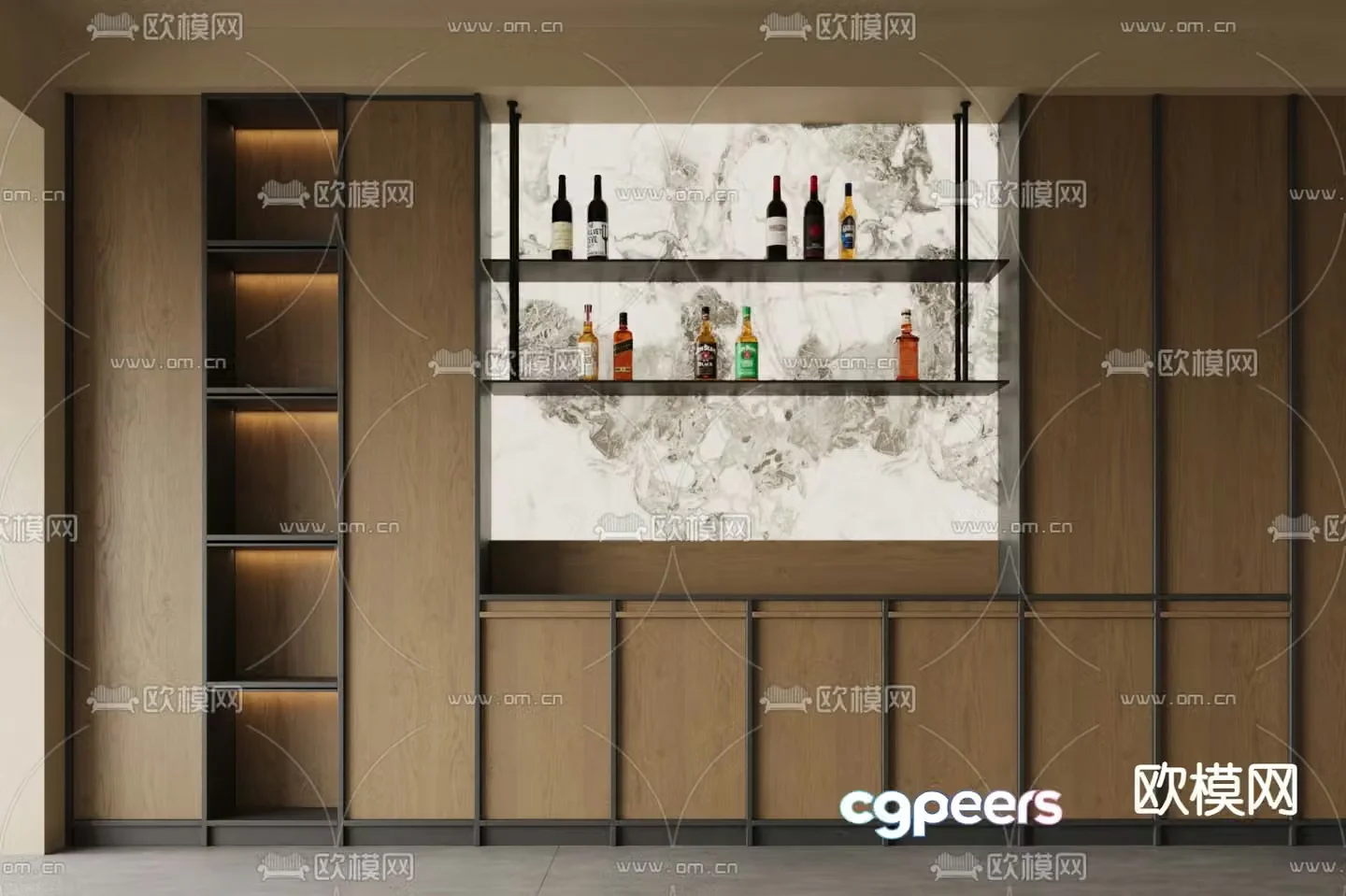 Wasabi Wine Cabinet Side Cabinet 3D Model