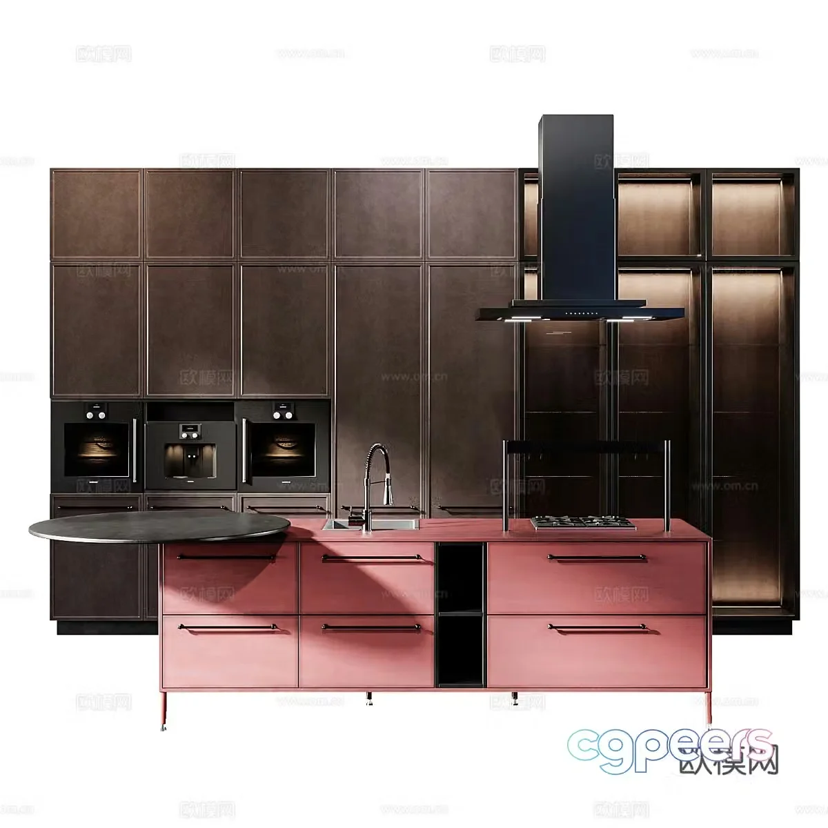 American cabinet island cabinet 3d model