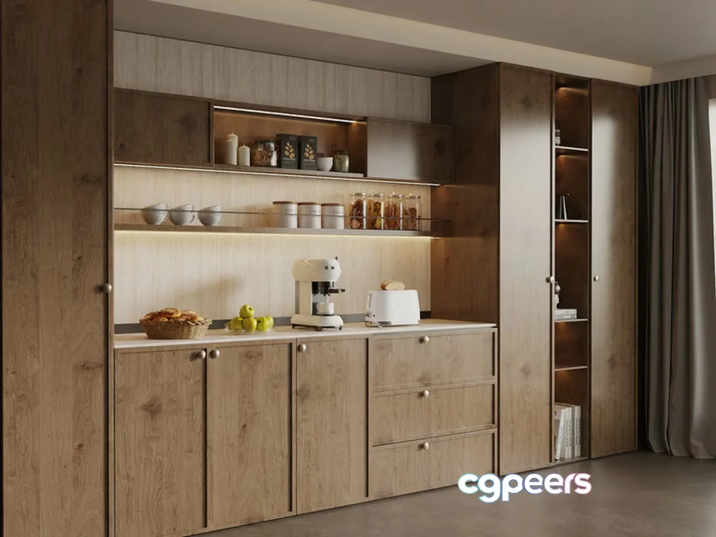 Modern Kitchen Cabinetry 3D Model – 10489 – VRAY Render