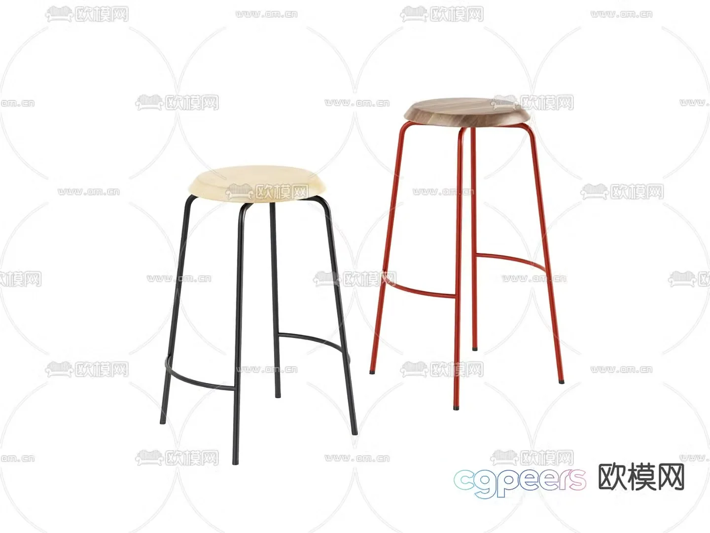 Simple bar chair bar stool bar stool 3d model