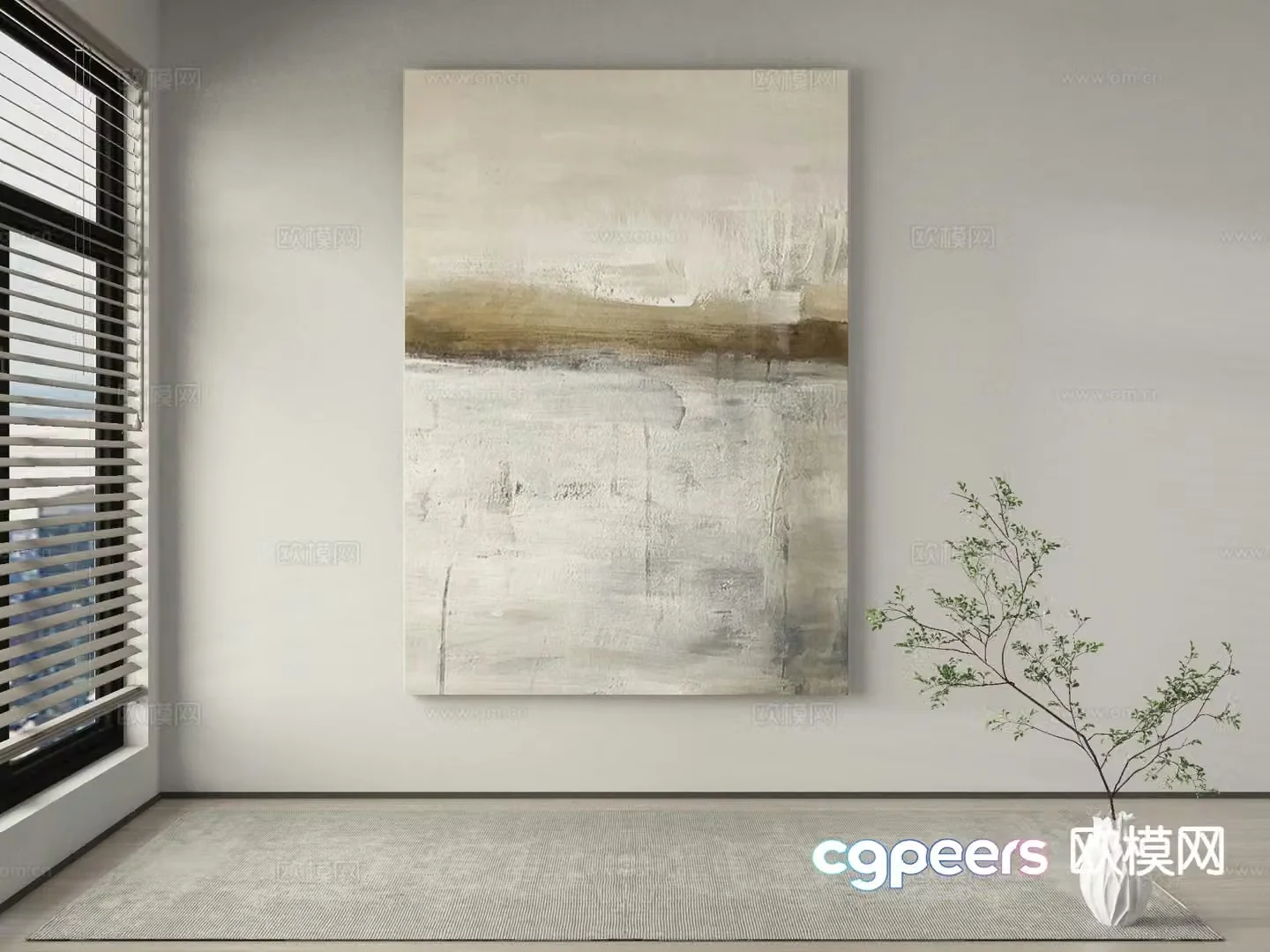 Modern decorative painting texture painting oil painting 3d model