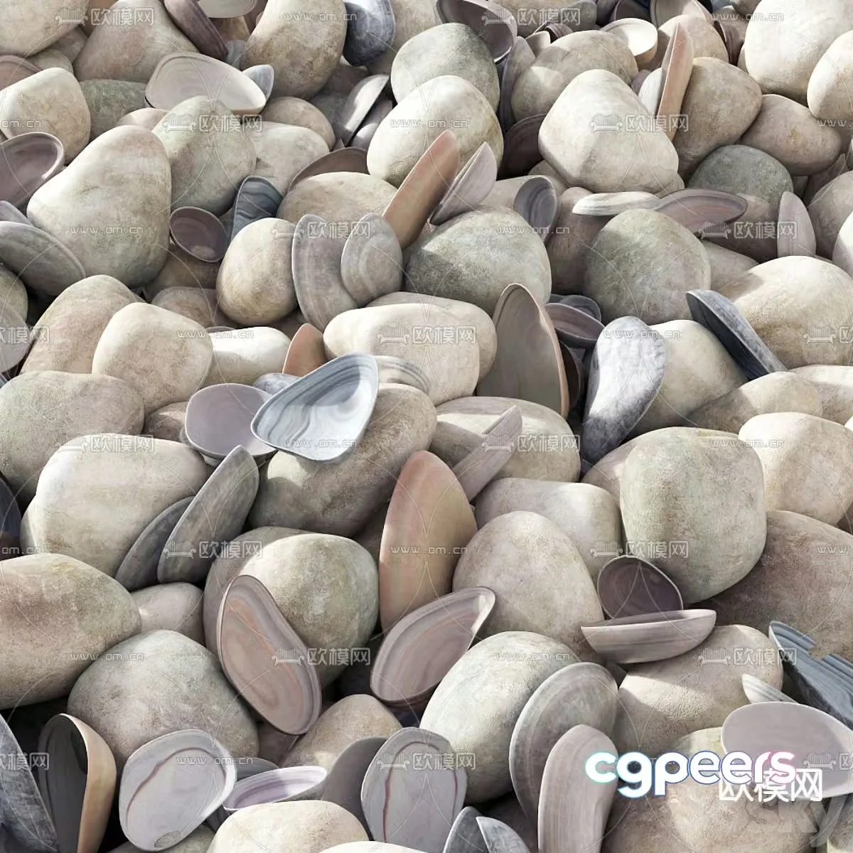 Pebbles Landscape Stone Gravel Beach Stone 3d model