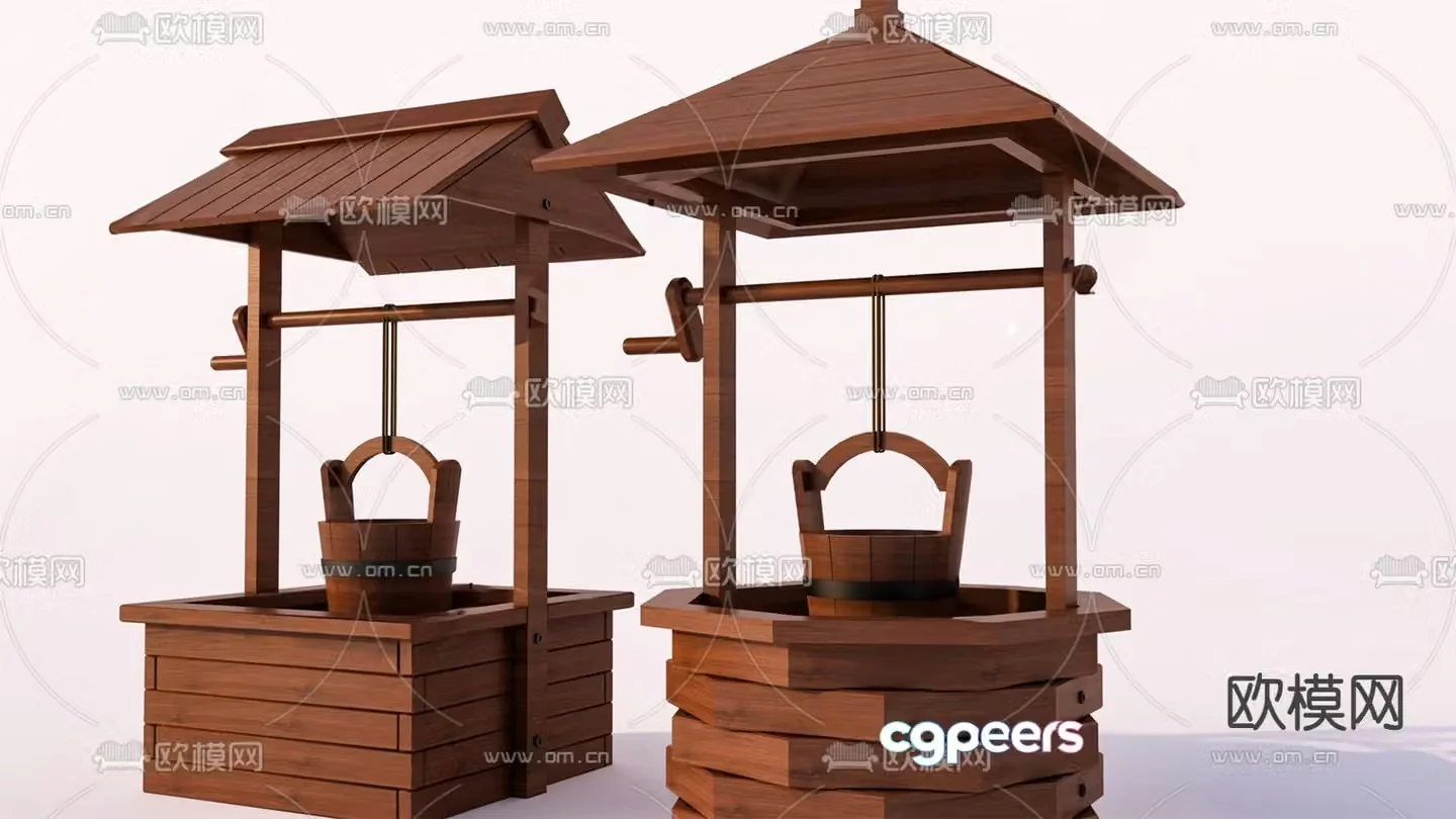 Chinese well ancient well 3D model