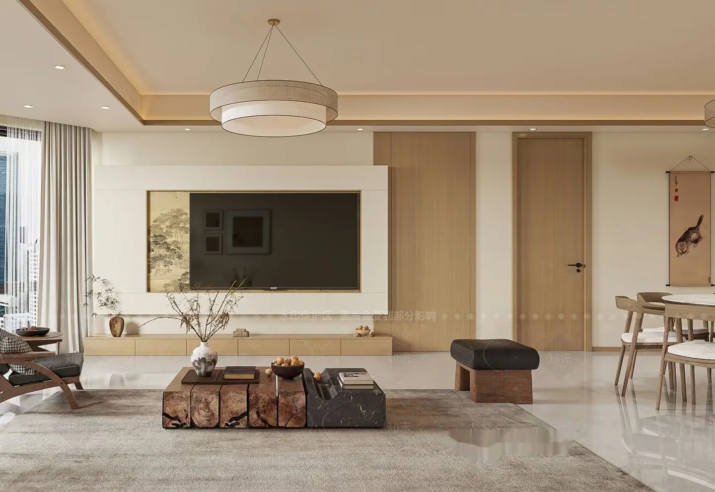Modern Living Room 3D Model – 18669 – VRAY Render