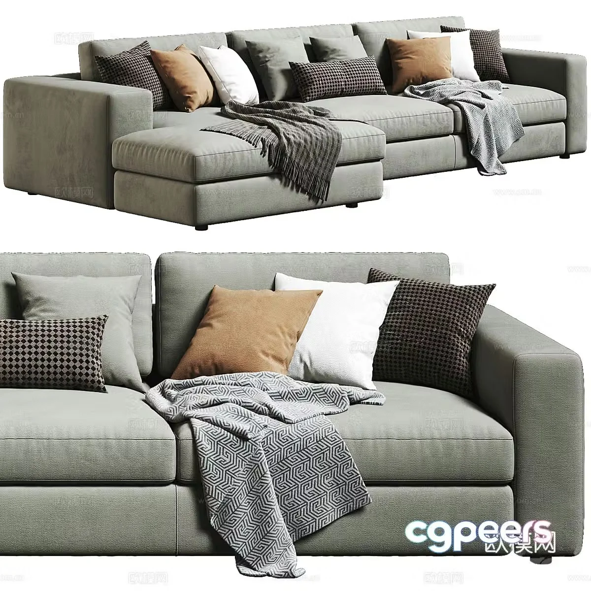 Modern Italian Ditre Urban Corner Sofa 3D Model