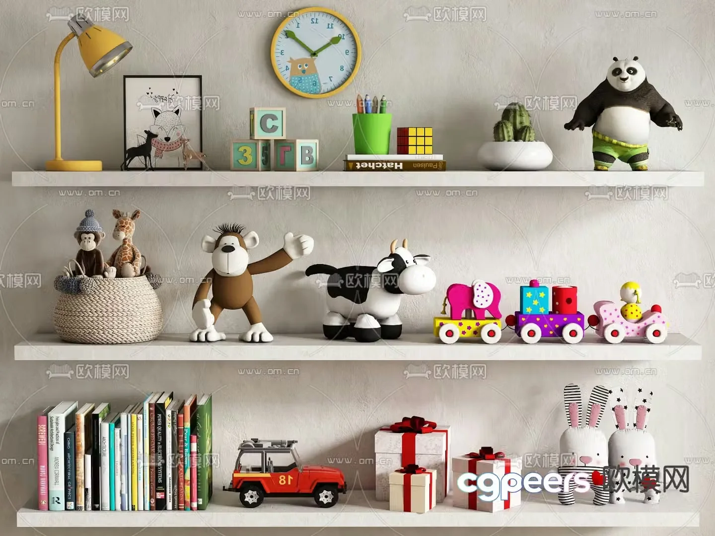 Children’s decorations ornaments toys books 3d model