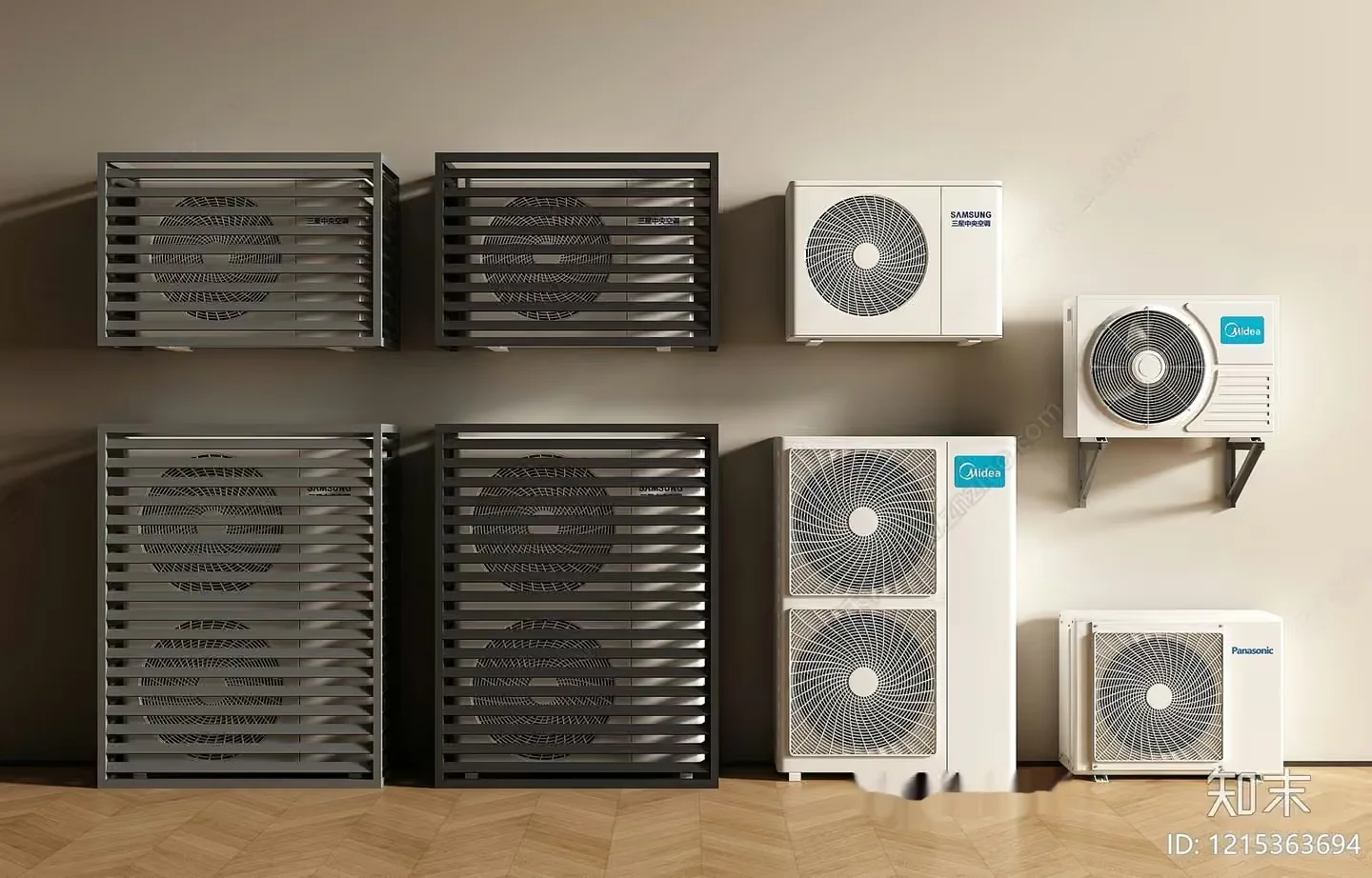 A Collection Of Air Conditioning Units 3D Model – 14276 – VRAY Render