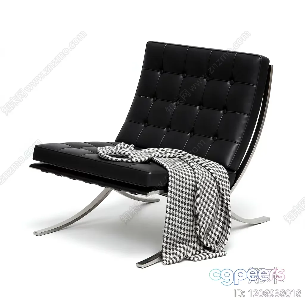 Modern Black Chair 3D Model – 196 – VRAY Render