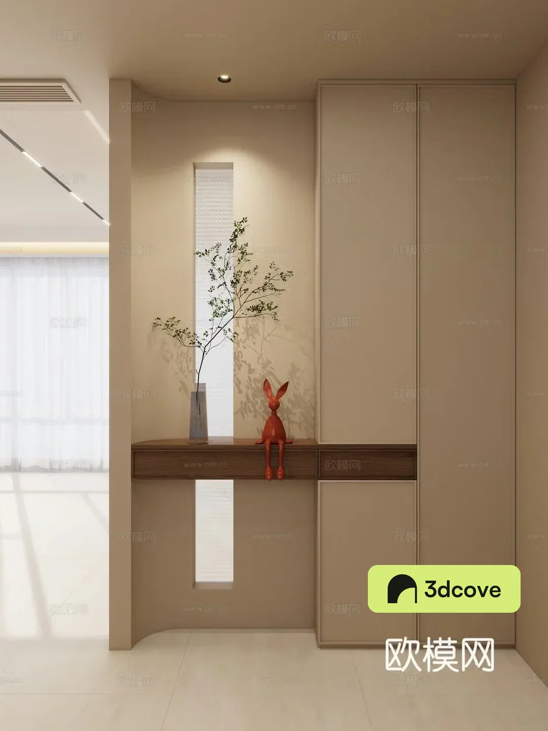 Cream style home partition and entrance partition