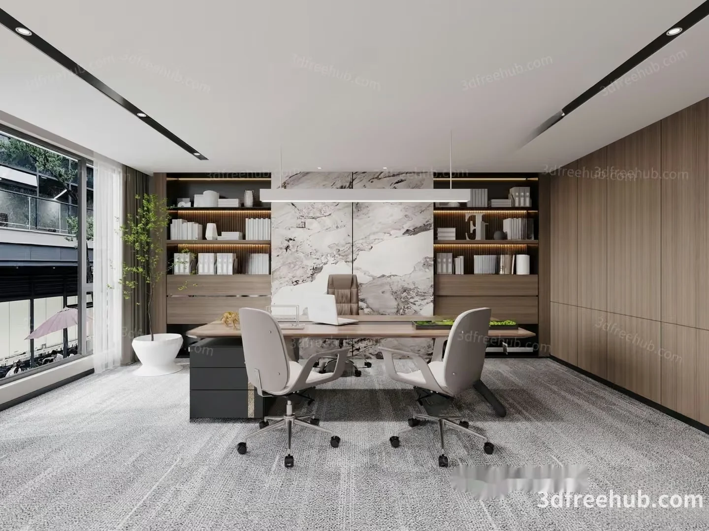 Modern Office Space 3D Model – 18920 – VRAY Render