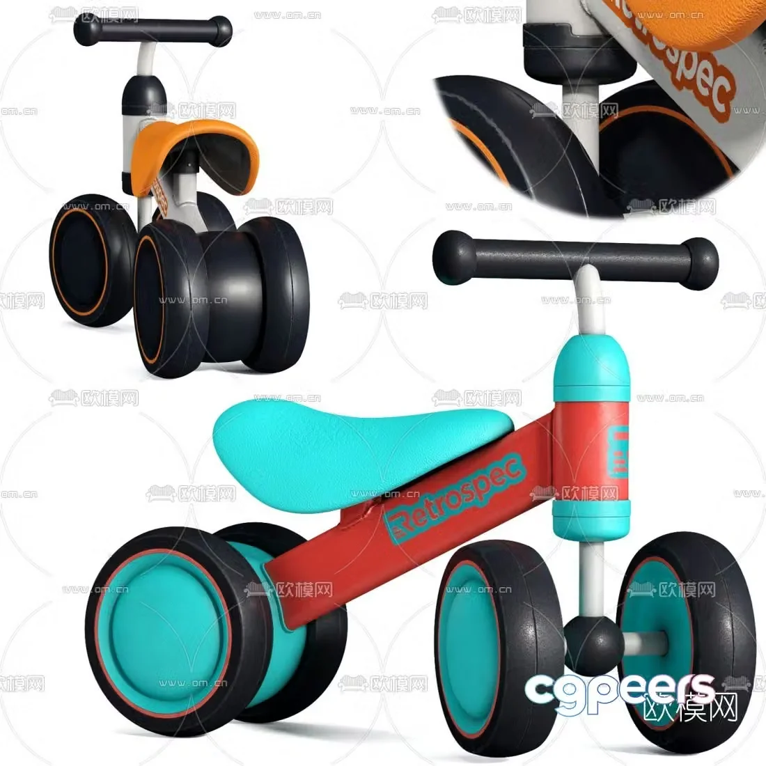 Modern children’s car 3d model