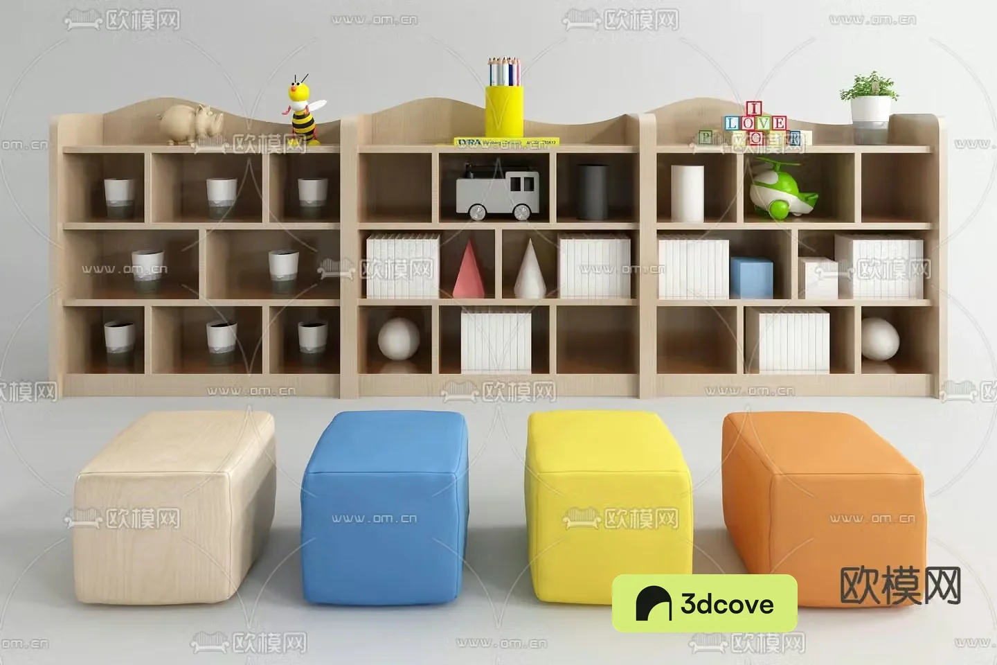 Children’s bookcase toy cabinet