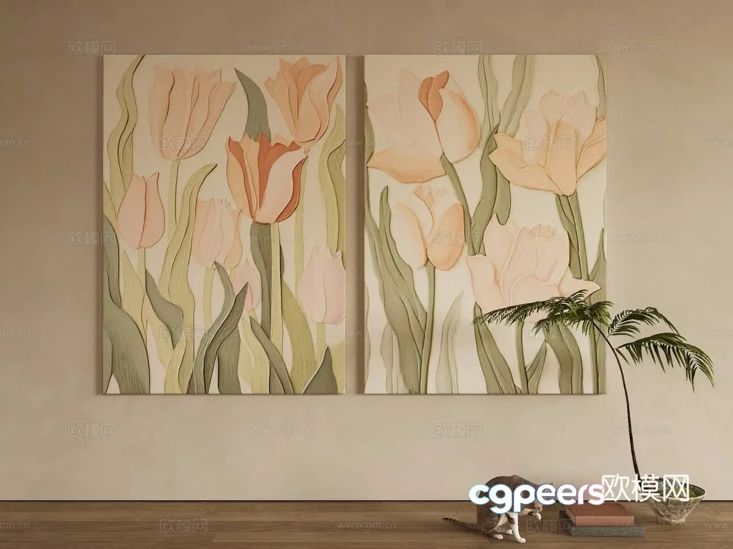 Wasabi hanging painting oil painting 3d model
