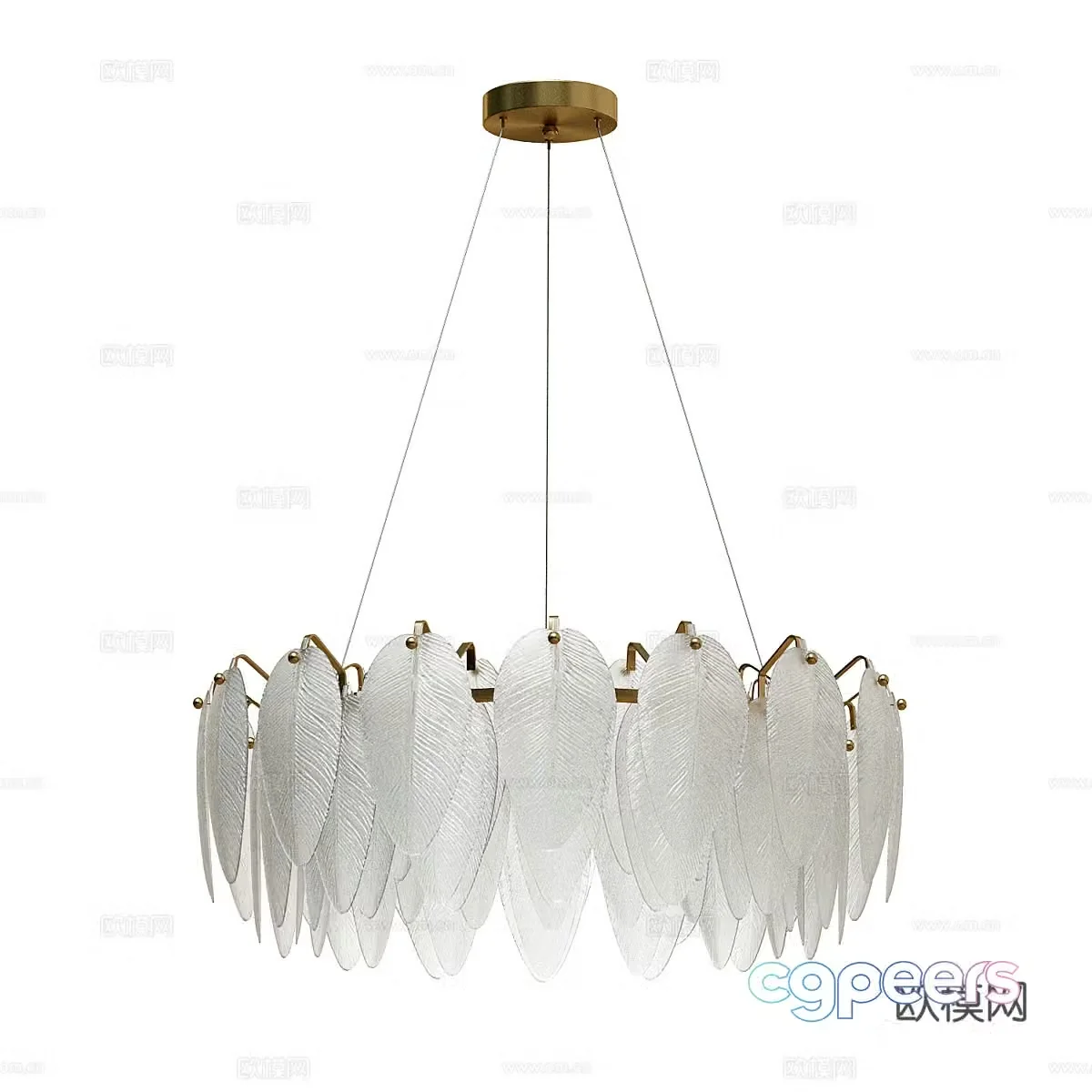 Modern minimalist chandelier feather chandelier 3d model