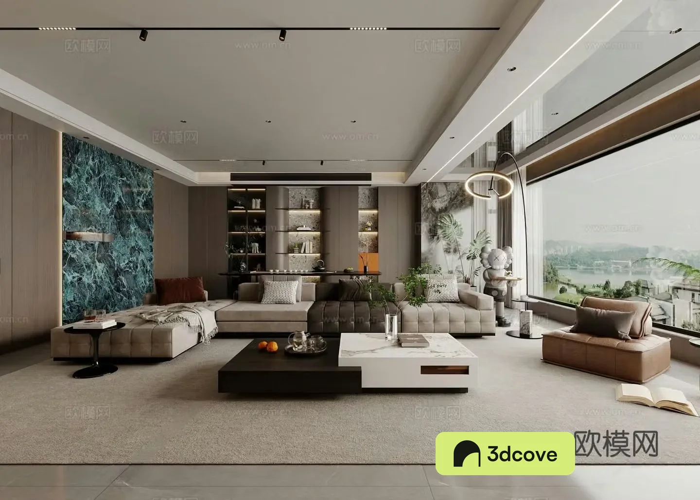 Italian restaurant sofa tea table combination tea table chair dining table chair TV sofa background wall