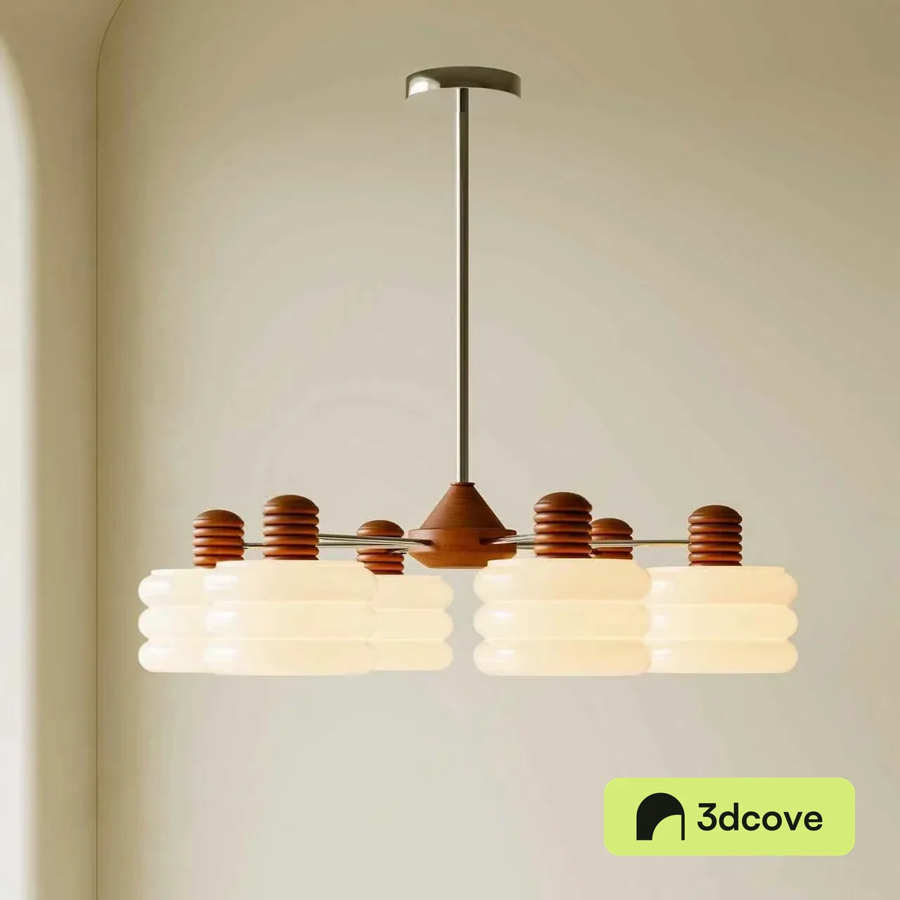 Light Fixture With Brown Accents