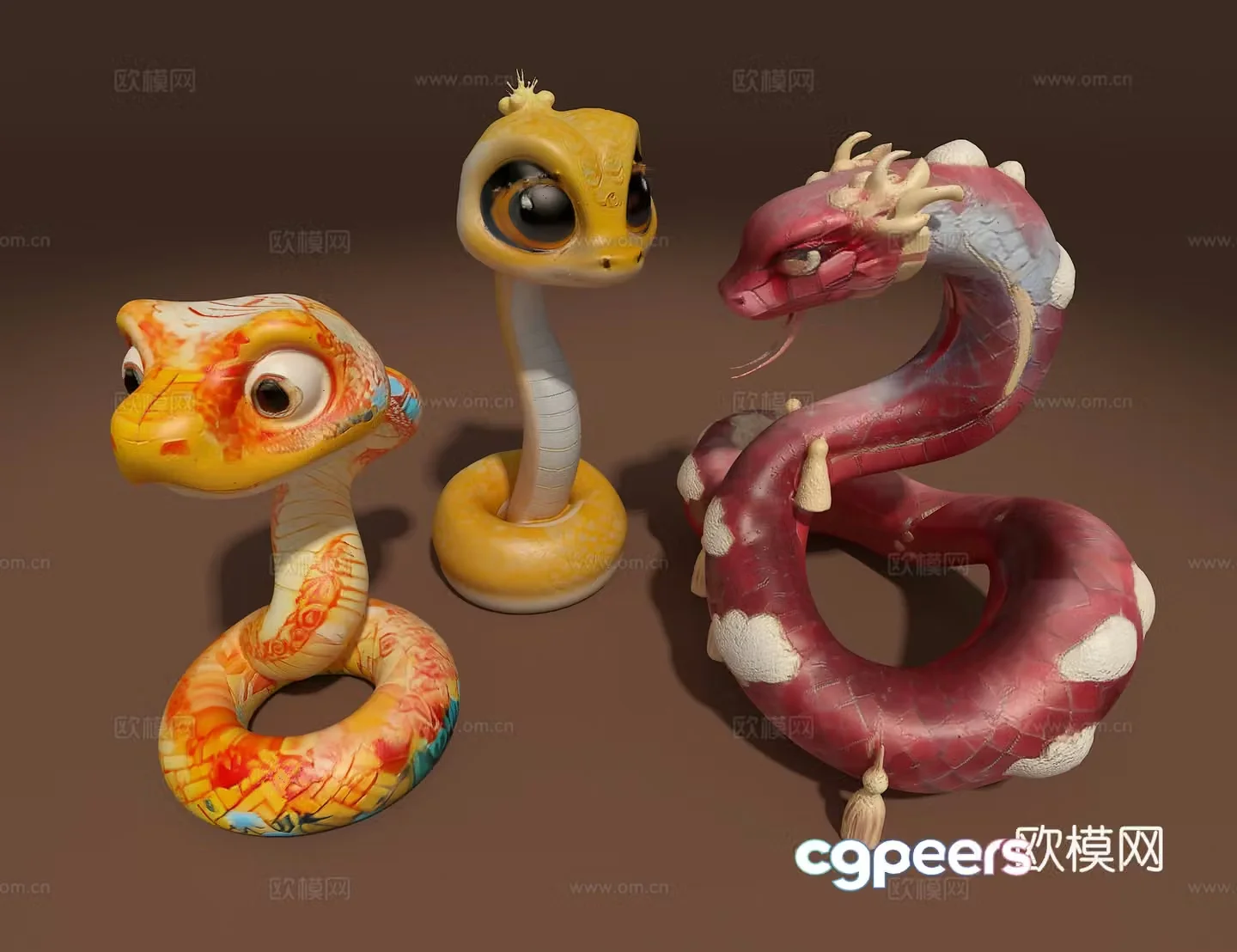Cartoon snake 3d model