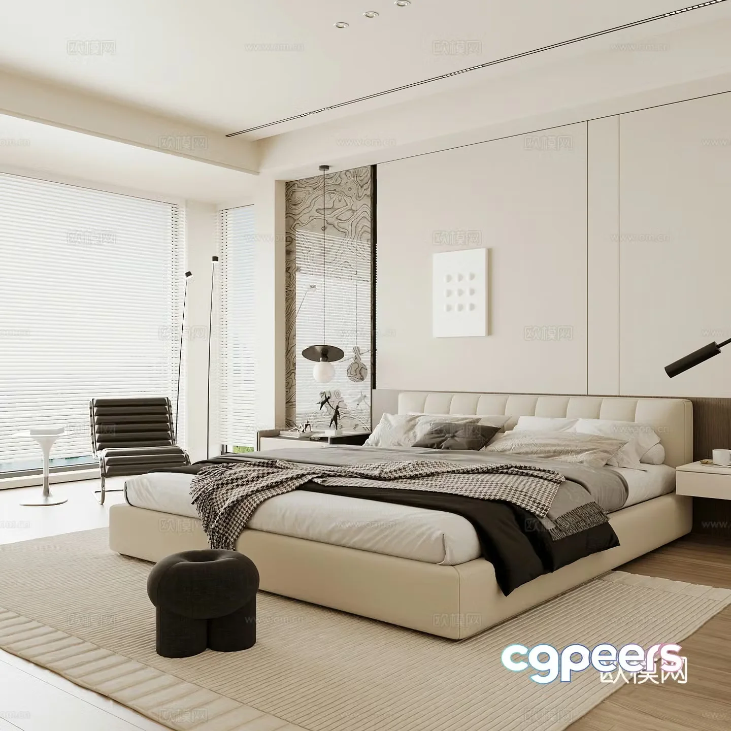 Modern home bedroom Modern bedroom Italian bedroom Simple bedroom Italian bed 3d model