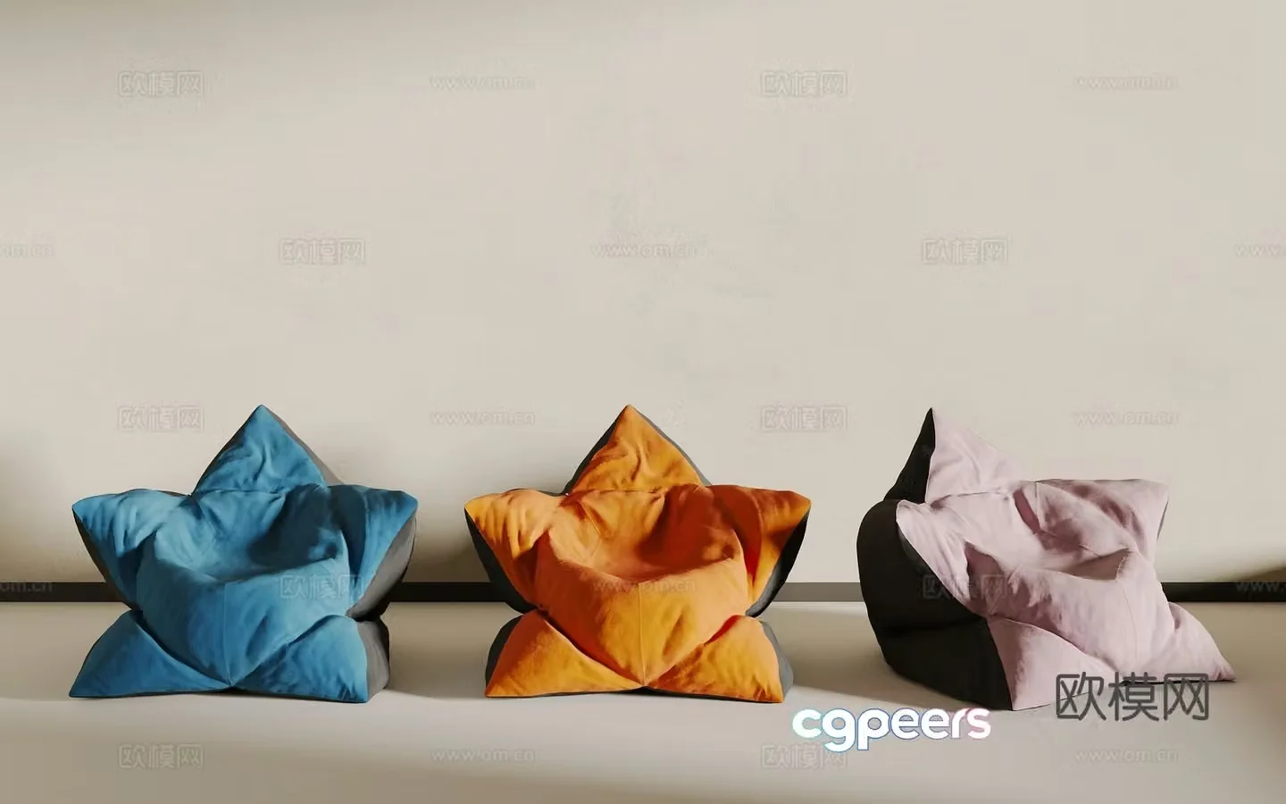 Star bean bag chair 3d model