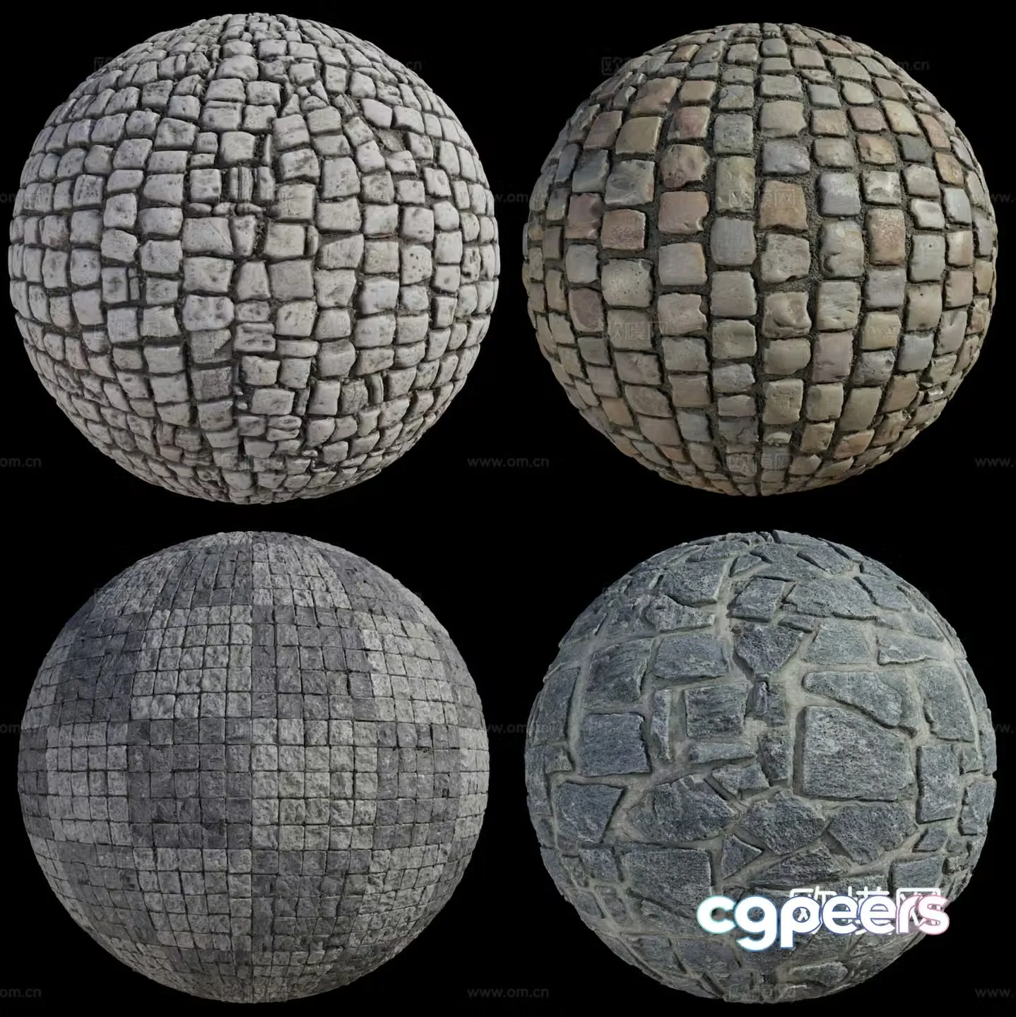 Floor tiles Stone Outdoor paving 3D model