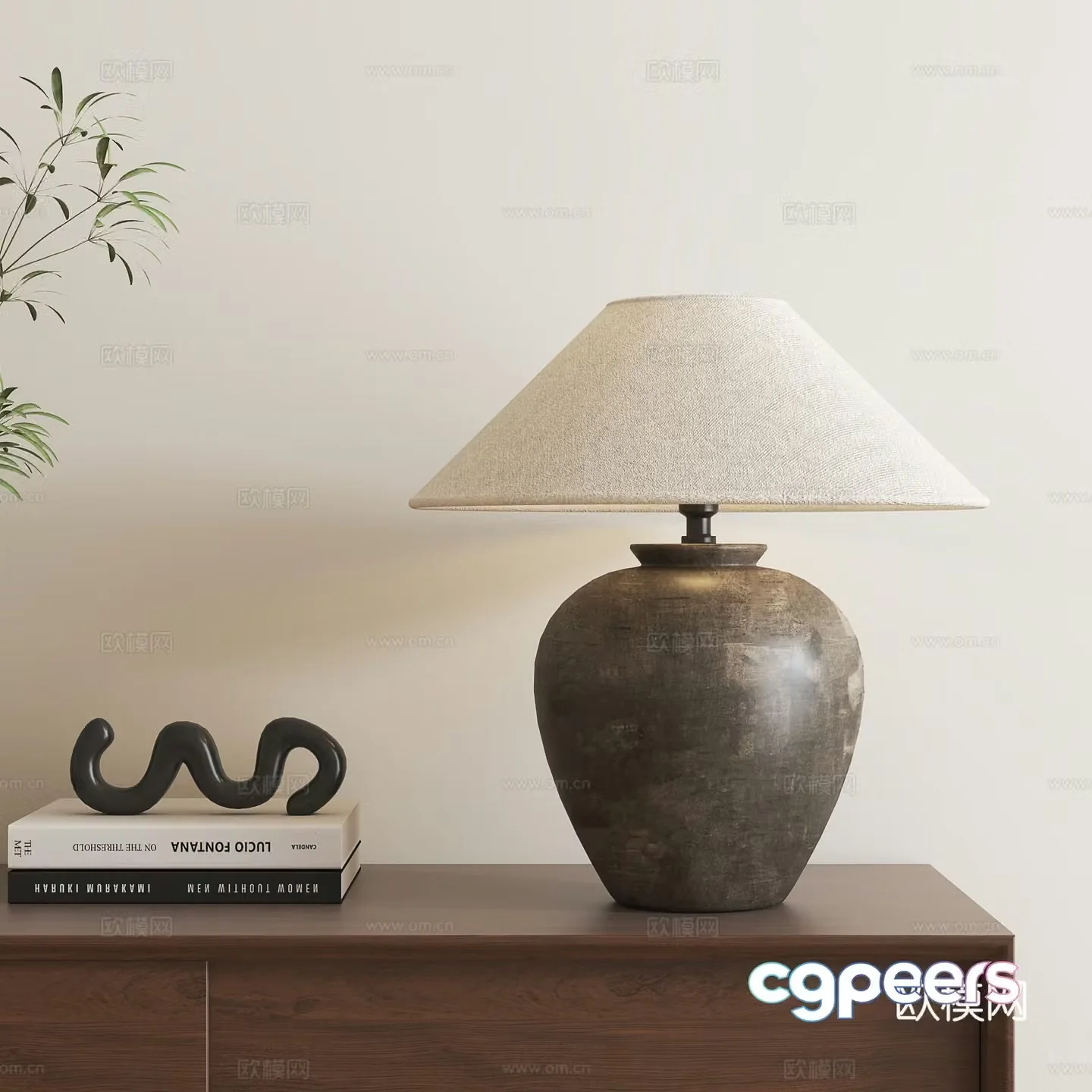 Nordic retro table lamp 3d model