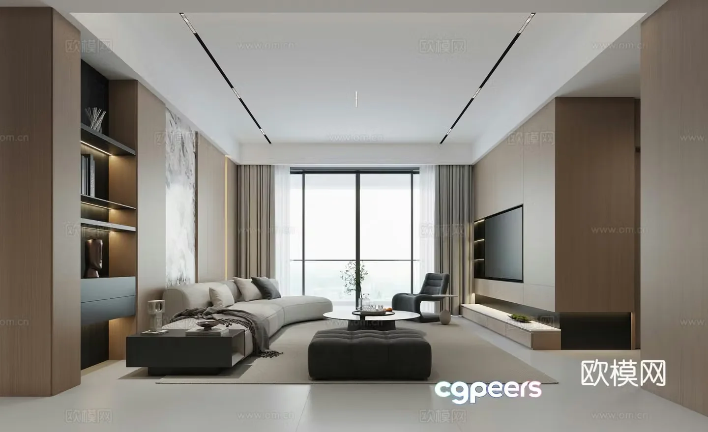 Italian living room Italian sofa combination Modern Italian style living room 3D model