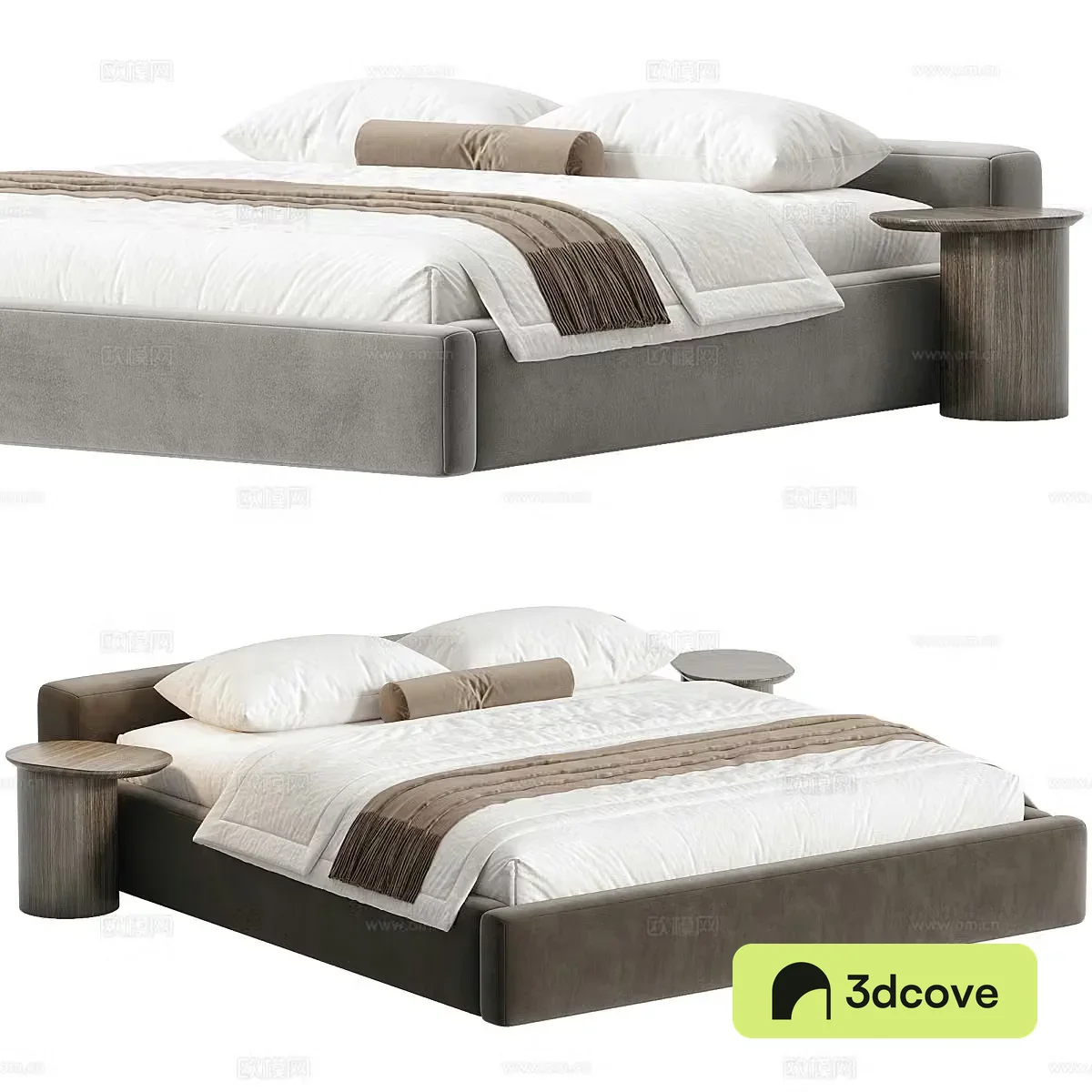 Modern Italian fabric double bed
